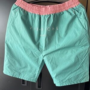 Vie+Riche Paris Teal and Pink Shorts